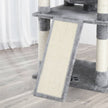 Large Cat Tower – Engineered Wood – Smoky Grey – 3 Viewing Perches, 2 Cuddly Caves
