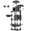 Large Cat Tower – Engineered Wood – Light Grey – 13 Scratching Posts