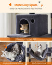 Large Cat Tower – Engineered Wood – Light Grey – 13 Scratching Posts