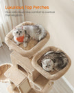 Cat Tower – Engineered Wood – Camel Brown – 13 Scratching Posts, 206 cm Tall