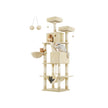 Cat Tree – Engineered Wood – Light Grey – 206 cm with 13 Scratching Posts