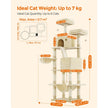 Cat Tree – Engineered Wood – Light Grey – 206 cm with 13 Scratching Posts