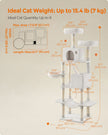 Large Multi-Level Cat Tree – Plywood – Cream White – 13 Scratching Posts