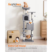 Cat Tree – Engineered Wood – Light Grey – 155 cm with Scratching Posts