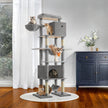 Cat Tower – Engineered Wood – Beige – Multi-Level with Scratching Posts and Hammocks