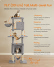 Cat Tree – Engineered Wood – Light Grey – XXL Large with Multi-Level Design and Scratching Posts