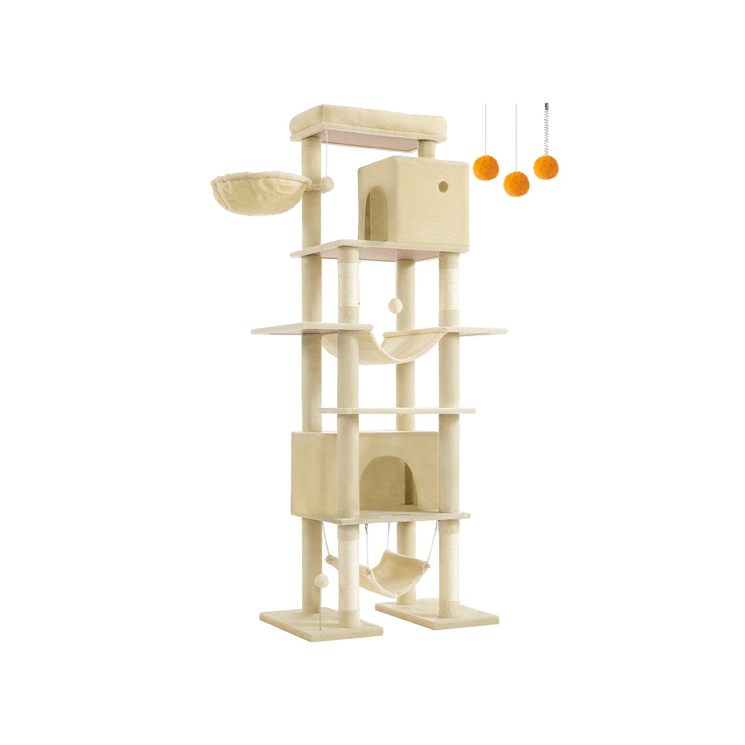 Cat Tree – Engineered Wood – Light Grey – XXL Large with Multi-Level Design and Scratching Posts