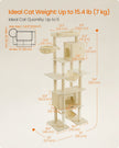 Cat Tree – Engineered Wood – Light Grey – XXL Large with Multi-Level Design and Scratching Posts