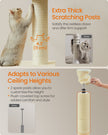 Floor to Ceiling Cat Tree – Engineered Wood – Beige – Height Adjustable with Multi-Level Design and Integrated Scratching Posts, Cave, Hammock, and Perch