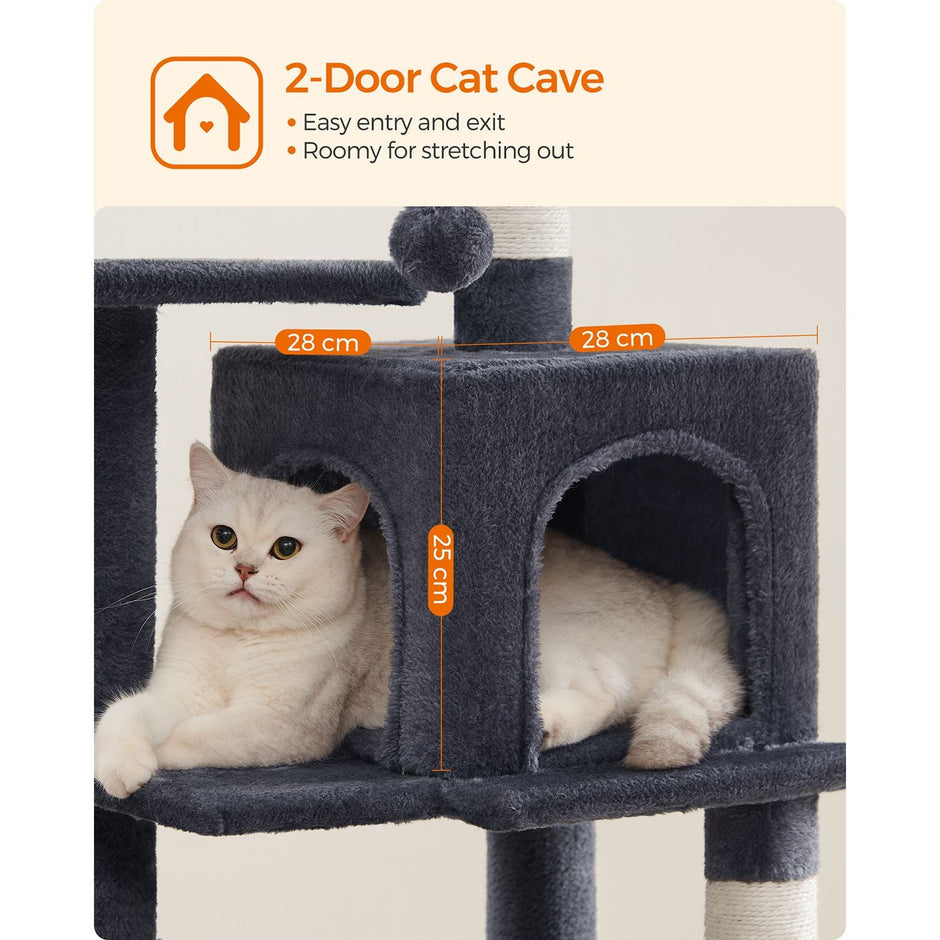 Cat Tree – Plywood – Smoky Grey – Includes Hammock