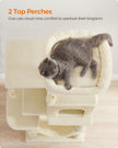Cat Tower – Plywood – Light Grey – Multi-Level with Hammock