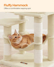 Cat Tower – Plywood – Light Grey – Multi-Level with Hammock