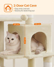 Cat Tower – Plywood – Light Grey – Multi-Level with Hammock