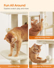 Cat Tower – Plywood – Light Grey – Multi-Level with Hammock