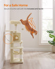 Cat Tower – Plywood – Light Grey – Multi-Level with Hammock