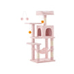 Cat Tree – Wood and Fabric – Light Grey – 112 cm with Hammock