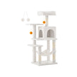 Cat Tree – Wood and Fabric – Light Grey – 112 cm with Hammock
