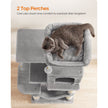 Cat Tree – Engineered Wood – Light Grey – Featuring Hammock and Condo