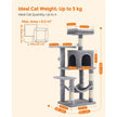 Cat Tree – Engineered Wood – Light Grey – Featuring Hammock and Condo