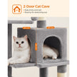 Cat Tree – Engineered Wood – Light Grey – Featuring Hammock and Condo