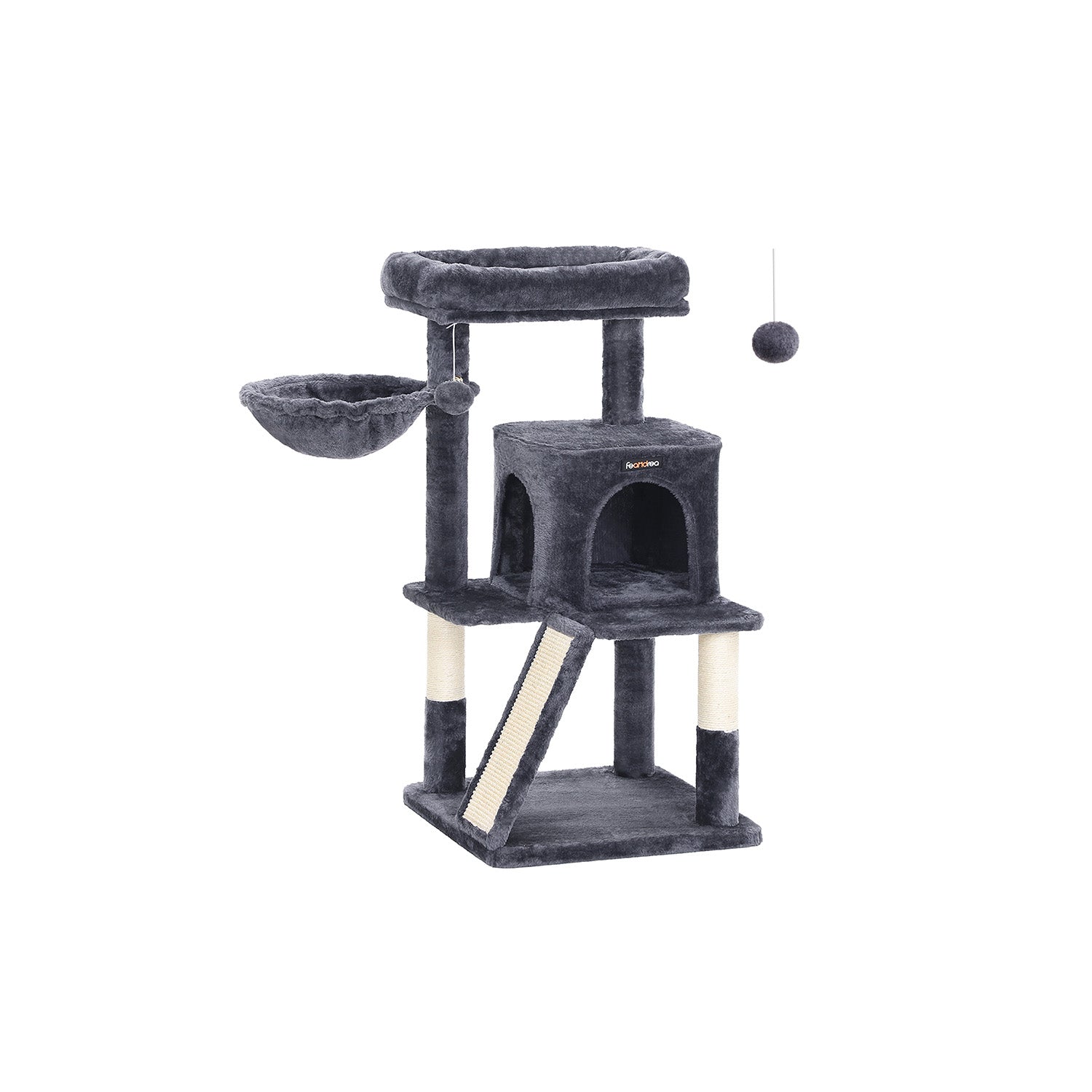 Cat Tree – PCT51W – Light Grey – Multiple Levels with Scratching Board