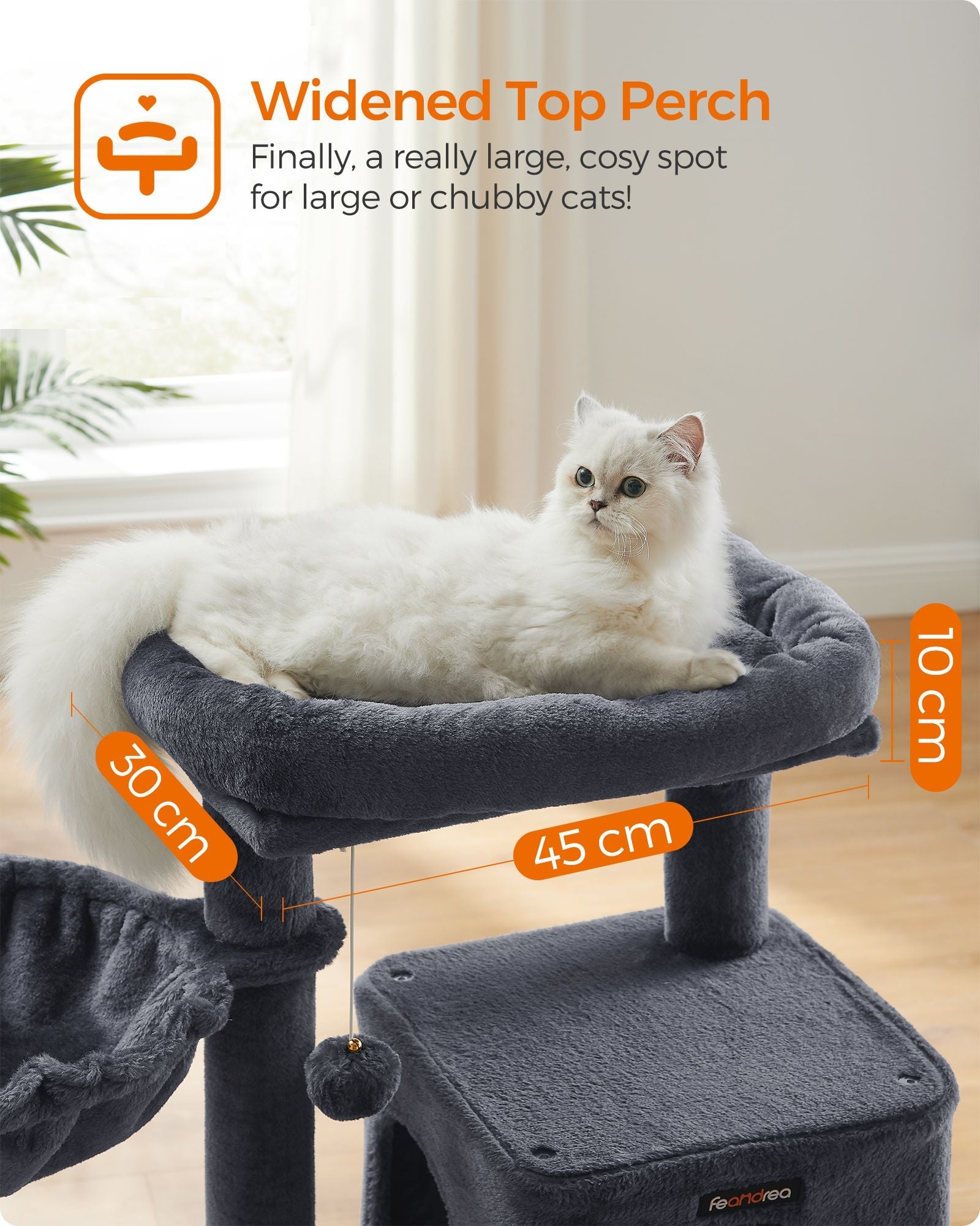 Cat Tree – PCT51W – Light Grey – Multiple Levels with Scratching Board