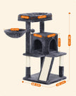 Cat Tree – PCT51W – Light Grey – Multiple Levels with Scratching Board