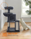 Cat Tree – PCT51W – Light Grey – Multiple Levels with Scratching Board