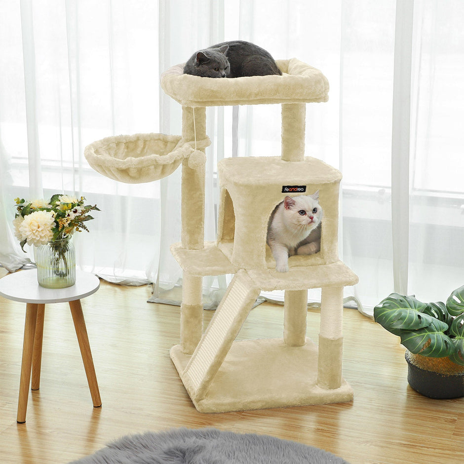 Cat Tree – PCT51W – Light Grey – Multi-Level with Scratching Board