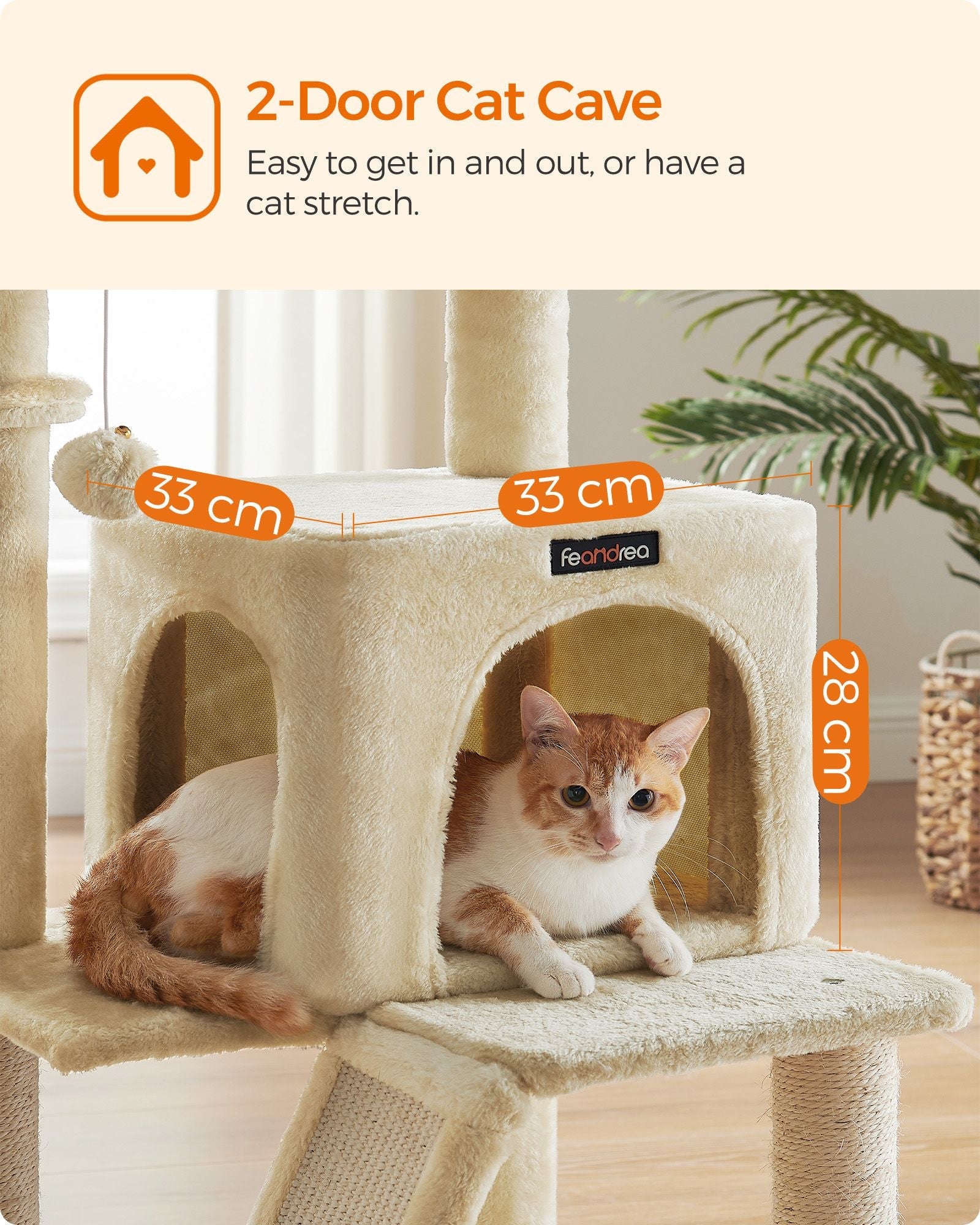 Cat Tree – PCT51W – Light Grey – Multi-Level with Scratching Board