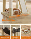 Cat Tree – PCT51W – Light Grey – Multi-Level with Scratching Board