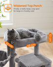Cat Tree – Plywood and Plush – Light Grey – Multi-Level with Scratching Board