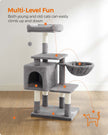 Cat Tree – Wood and Plush – Beige – Multilevel Design