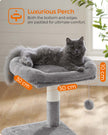 Cat Tree – Wood and Plush – Beige – Multilevel Design