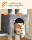 Cat Tree – Wood and Plush – Beige – Multilevel Design