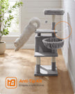 Cat Tree – Wood and Plush – Beige – Multilevel Design