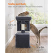 Cat Condo – Engineered Wood – Light Grey – Large Cat Perch with 2 Cat Caves and Scratching Post