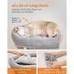 Cat Tree – Wood and Fabric – Light Grey – 67 cm Height with 2 Cat Caves and Large Perch