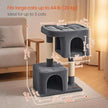 Cat Tree – Engineered Wood – Light Grey – Includes Large Perch and Plush Condos