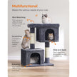 Cat Condo – Particle Board – Light Grey – Designed for Extra Large Cats up to 20 kg with Sisal-Covered Scratching Posts and 2 Plush Condos