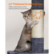 Cat Condo – Particle Board – Light Grey – Designed for Extra Large Cats up to 20 kg with Sisal-Covered Scratching Posts and 2 Plush Condos