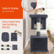 Cat Tree – Engineered Wood – Light Grey – Includes Large Perch and Plush Condos