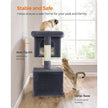 Cat Condo – Particle Board – Light Grey – Designed for Extra Large Cats up to 20 kg with Sisal-Covered Scratching Posts and 2 Plush Condos