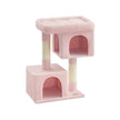 Cat Tree – Medium Density Fiberboard and Sisal – Jelly Pink – Features Cat Caves and Scratching Posts