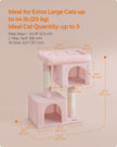 Cat Tree – Medium Density Fiberboard and Sisal – Jelly Pink – Features Cat Caves and Scratching Posts