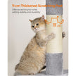 Cat Tower – Wood and Plush – Light Grey – Features 2 Cat Caves and Scratching Posts