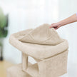 Cat Tree – Wood and Fabric – Light Grey – Two Condos with Large Perch and Scratching Post