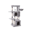 Cat Activity Centre – Particle Board and Plush – Light Grey – With Hammock and Multiple Levels