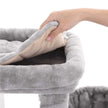 Cat Activity Centre – Particle Board and Plush – Light Grey – With Hammock and Multiple Levels