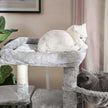 Cat Activity Centre – Particle Board and Plush – Light Grey – With Hammock and Multiple Levels